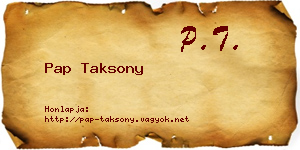 Pap Taksony névjegykártya