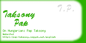taksony pap business card